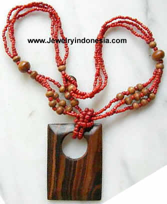 Wooden Necklace Made in Indonesia