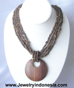 *** BEST SELLER ! MUST BUY ! *** Beaded Necklace with Wood Pendant