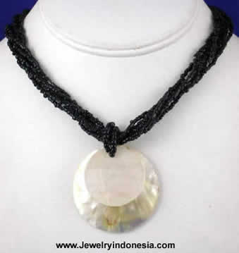 Beads & Pearl Shell Necklace from Bali