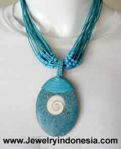 Resin & Shell Necklace with Beads