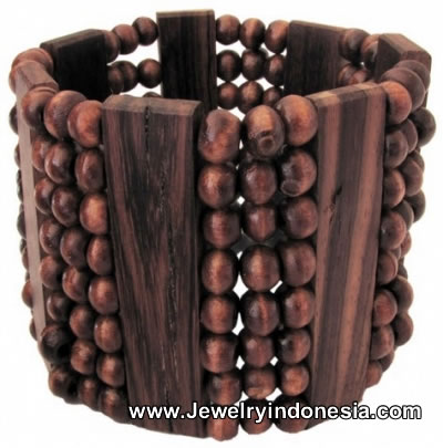 Wooden Beads Bracelets from Bali Indonesia. Balinese fashion accessories 