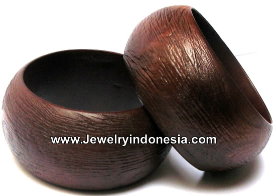 WIDE BANGLES in WOOD from BALI