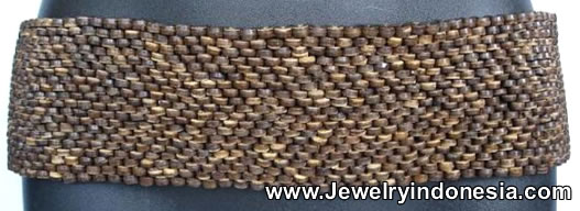 Coconut Wood Beads Belts Indonesia