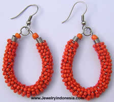 beaded earrings made in Indonesia