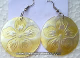 Carved MOP Shell Earrings Wholesale Bali Indonesia