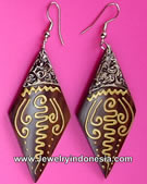 Wooden Earrings from Bali Indonesia