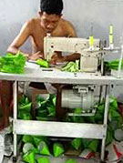 Beaded bag factory in Indonesia