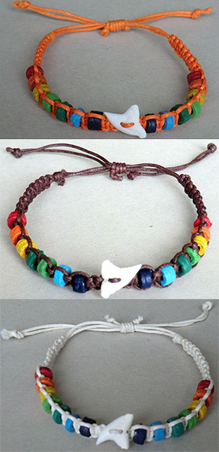 BR21-1 Friendship Bracelets Shark Tooth Wholesale Bali Indonesia