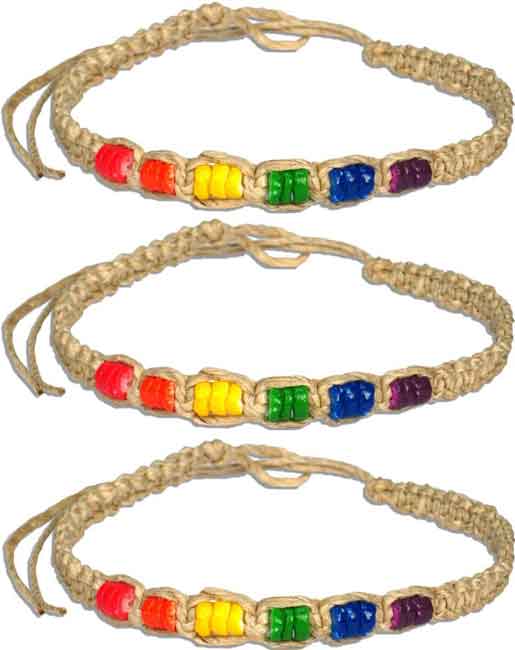 BR10-12 Dyed Coco Heishi Hemp Bracelets Accessories Bali Indonesia