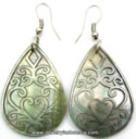 Bali Mother Of Pearl Shell Earrings    