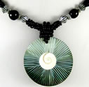 BEADS NECKLACE WITH MOTHER OF PEARL SHELL PENDANT