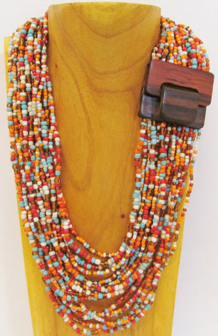 beaded bracelets with sono wood from bali indonesia