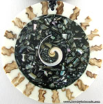 Resin and Shell Pendants Necklace from Bali