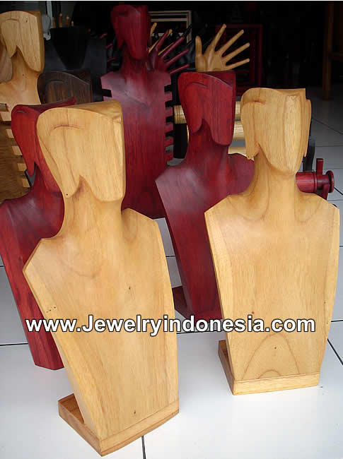 Jewelry Stand Wood Bust Bali